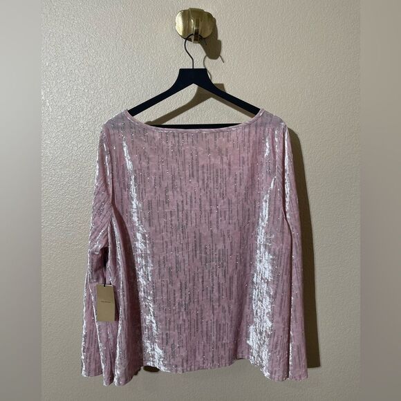 Halogen Pink Velvet Long Sleeve Top - Picture 2 of 7